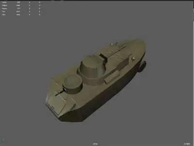 Armored train BAD-2 Low-poly 3D model