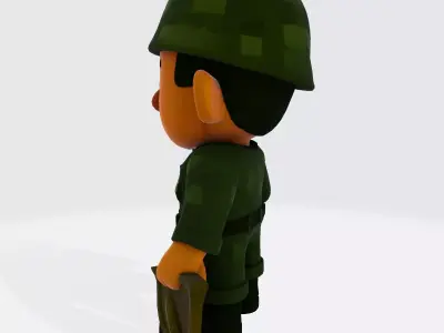 Military Man 3D Model Print Ready Soldier Figurine 3D print model