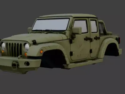 Jeep body No Tyre 3D model