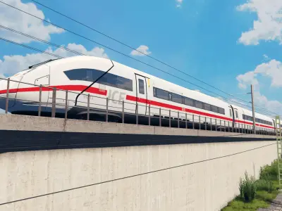 German High Speed Train - DB ICE 4 Low-poly 3D model