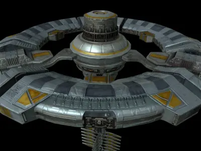 Space Station Low-poly 3D model 2