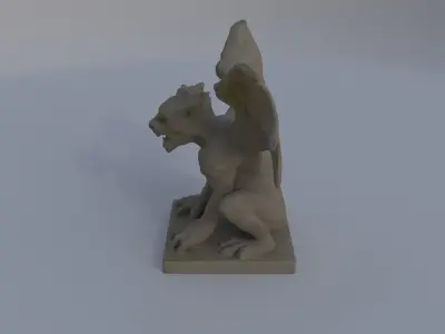 Engraved Stone Gargoyle 3D model