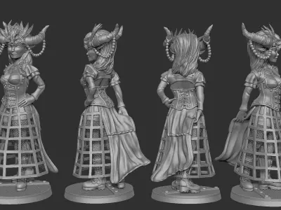 Gothic Girl Pinup 3D print model - FREE Free 3D print model