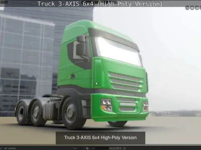 3-AXIS Truck with Semitrailer Low and High-Poly Package purchase