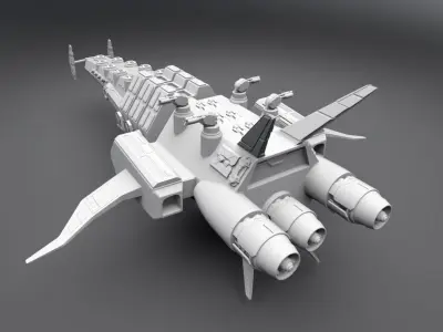 Missile Battery Ship Scale model 3D print model