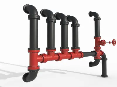 Industrial Pipes 3D model shop