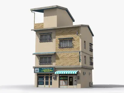 Japanese House x8 Low-poly 3D model
