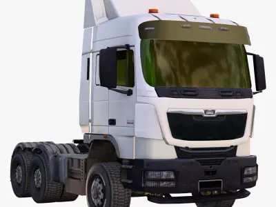 Euro Semi Truck Low Poly M1 Low-poly 3D model
