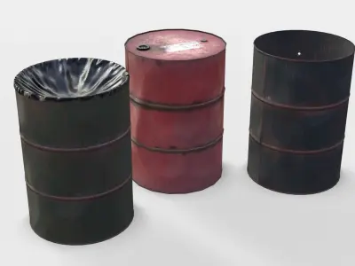 Barrels Asset 01 Low-poly 3D model