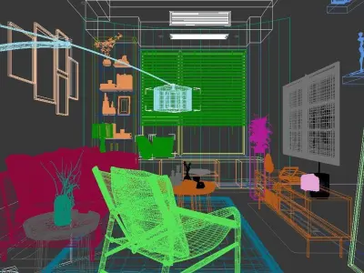 Guest villa decoration Restaurant Home 3D model