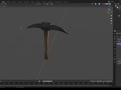 Low Poly Pick axe cartoon style - also realistic  Low-poly 3D model
