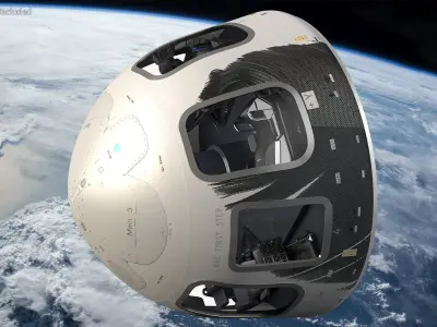 Blue Origin New Shepard Crew Capsule 3D model