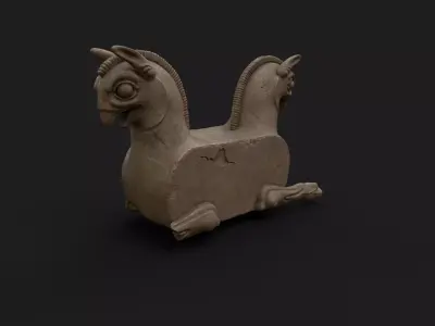 Ancient Persian Griffin Statue Low-poly 3D model