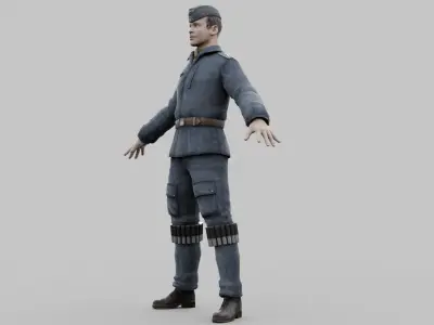pilot luftwaffe Low-poly 3D model