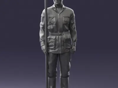 000113 Soviet Soldier in Field Uniform 0116 3D model