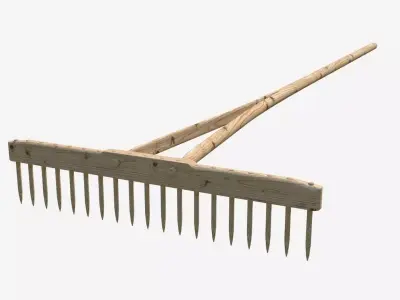 Wooden rake 3D model