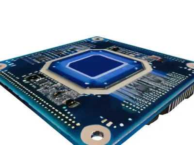 Modern Computer Chip Circuit Board 3D model