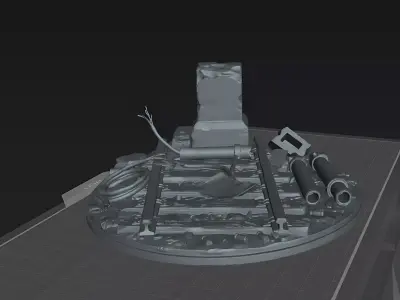 Industrial Ruined Rail Diorama Base STL 3D Print Display 3D print model