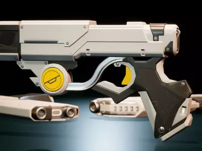 Futuristic Pistols Pack 2 Low-poly 3D model