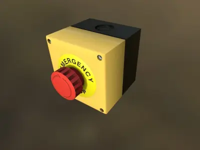 Emergency Stop Low-poly 3D model purchase