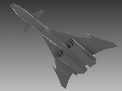 Mig 31 Firefox Low Poly Scale model 3D print model