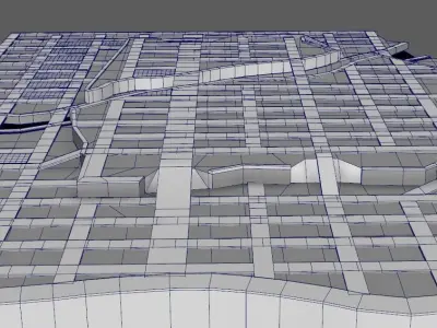 Model of the city Low-poly 3D model