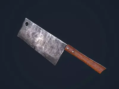 Cleaver knife Low-poly 3D model buy