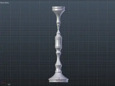 Candlestick office table with silver vase on top Free 3D model