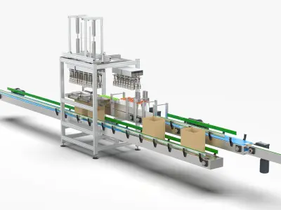 Fully Automatic Box Packing Machine 3D model by Lovano