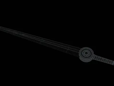Gold engraved sword Free low-poly 3D model