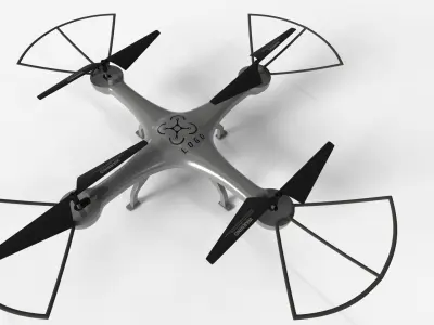 Simple  quadrocopter 3D model Low-poly 3D model