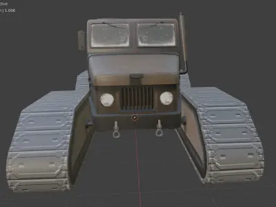 snowcat truck Low-poly 3D model