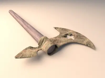 medieval rusty axe 3D model
