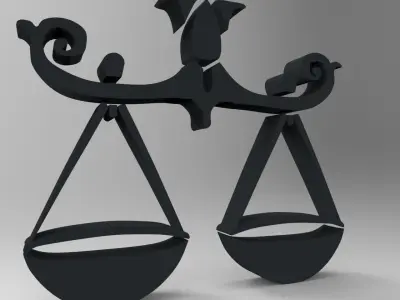 Libra two scales of justice Free 3D print model