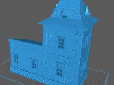 4-part renaissance house 3D print model