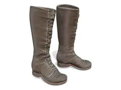 Historic Steampunk Aviation Boots Low-poly 3D model