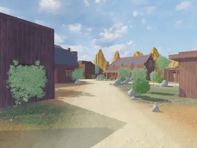 Old West Town 3D model purchase