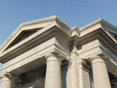 Tuscan order Arched portico in  with freestanding column 3D model