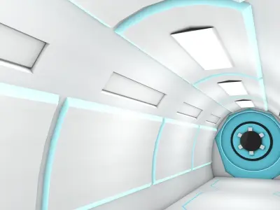 scifi corridor 3D model order