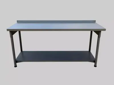 Steel Table Free low-poly 3D model