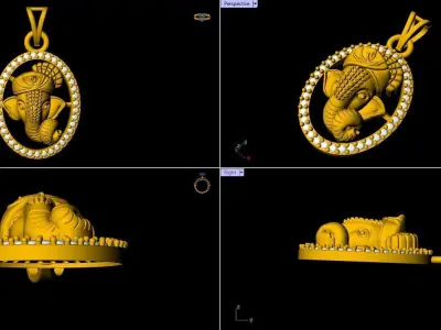 Ovel Ganapati Pendant - 0085  3D print model