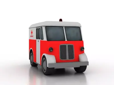 Marmon-Herrington Delivery-Van 1946 Ambulance Low-poly 3D model