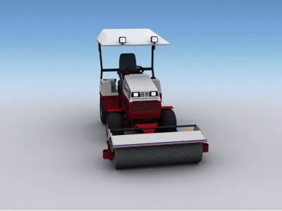 Broom Truck Lowpoly Low-poly 3D model