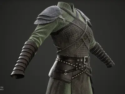 Women Medieval Woodland Look- ZPRJ-FBX-OBJ Files Low-poly 3D model