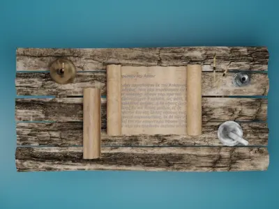 LowPoly Ancient writing instruments Low-poly 3D model