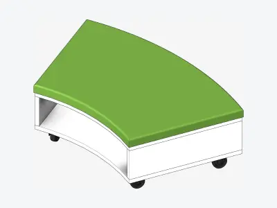 Seat - Library - Integral - Curve - Book Box Low-poly 3D model