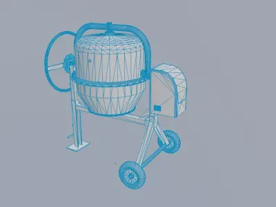 Concrete Mixer Game asset Low-poly 3D model