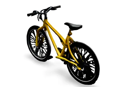 Realistic Yellow Mountain Bike 3D Model Low-poly 3D model