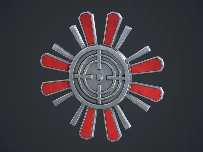 Target Badge Low-poly 3D model