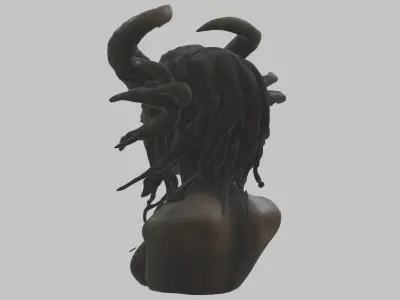 HR Giger Woman Scifi Head Bust Female Girl Alien Low-poly 3D model